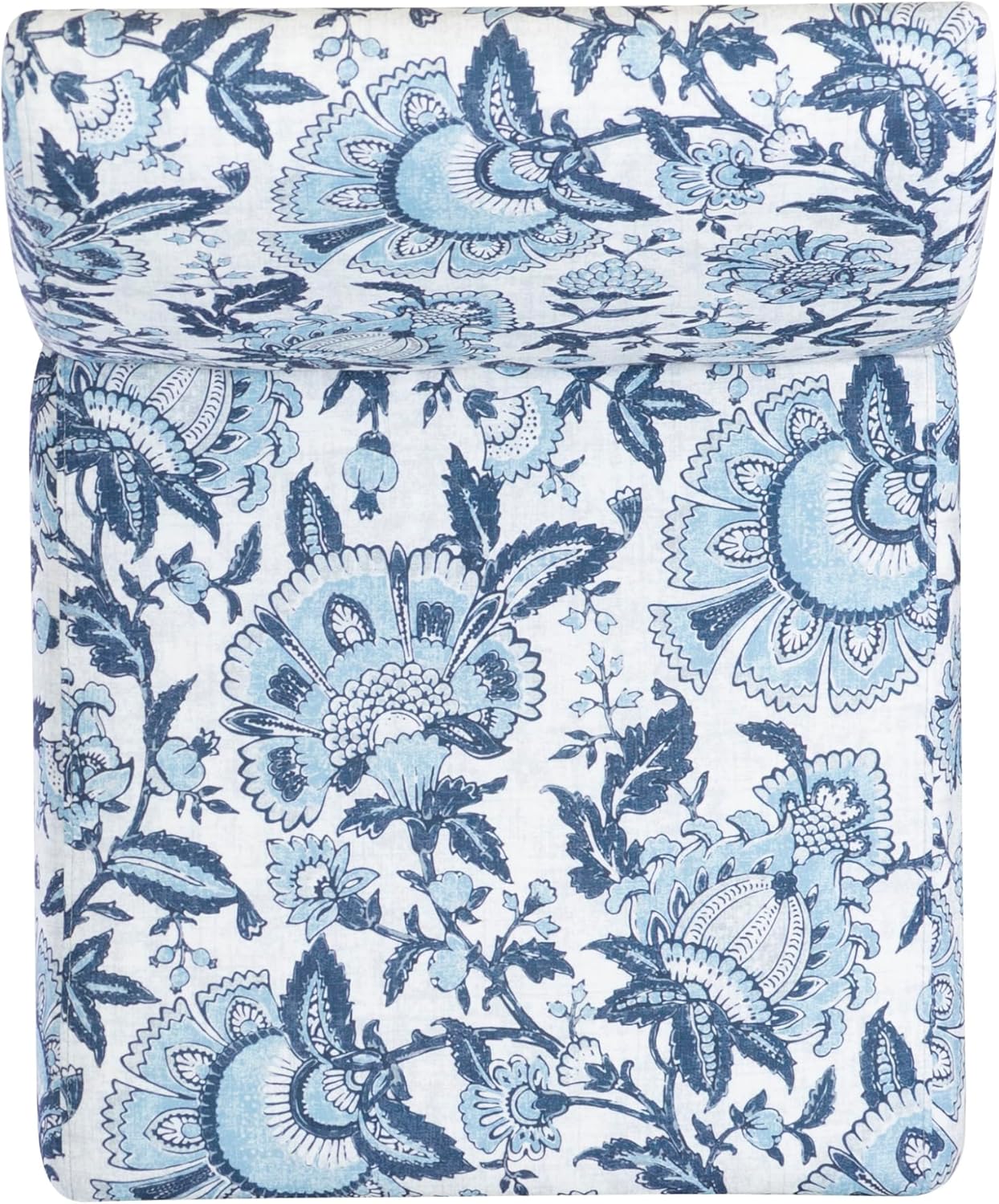 Linon Lily Blue and White Floral Paisley Upholstered Accent Chair