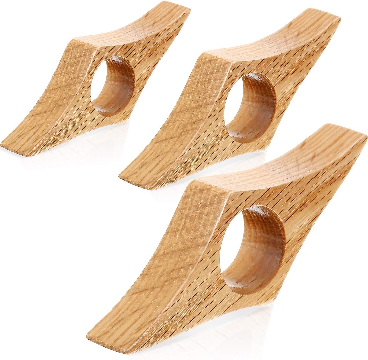 3 Pieces Assorted Size Wooden Book Page Holder, Wooden Thumb Bookmark Novel Reading Ring Accessories Presents for Readers Book Lovers Bookworm Literary Presents (Khaki)