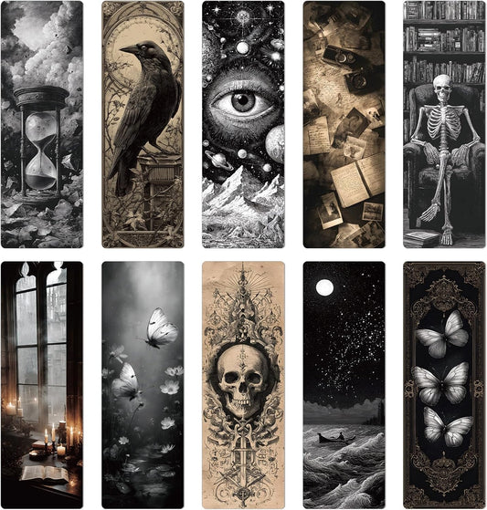 Dark Academia Bookmarks Gifts - 100 Pcs Vintage Gothic Book Mark Dark Romance Bookmark Skull Witchy Page Marker Clip Gifts for Women Men Book Lovers Students Teachers Bookish Reading
