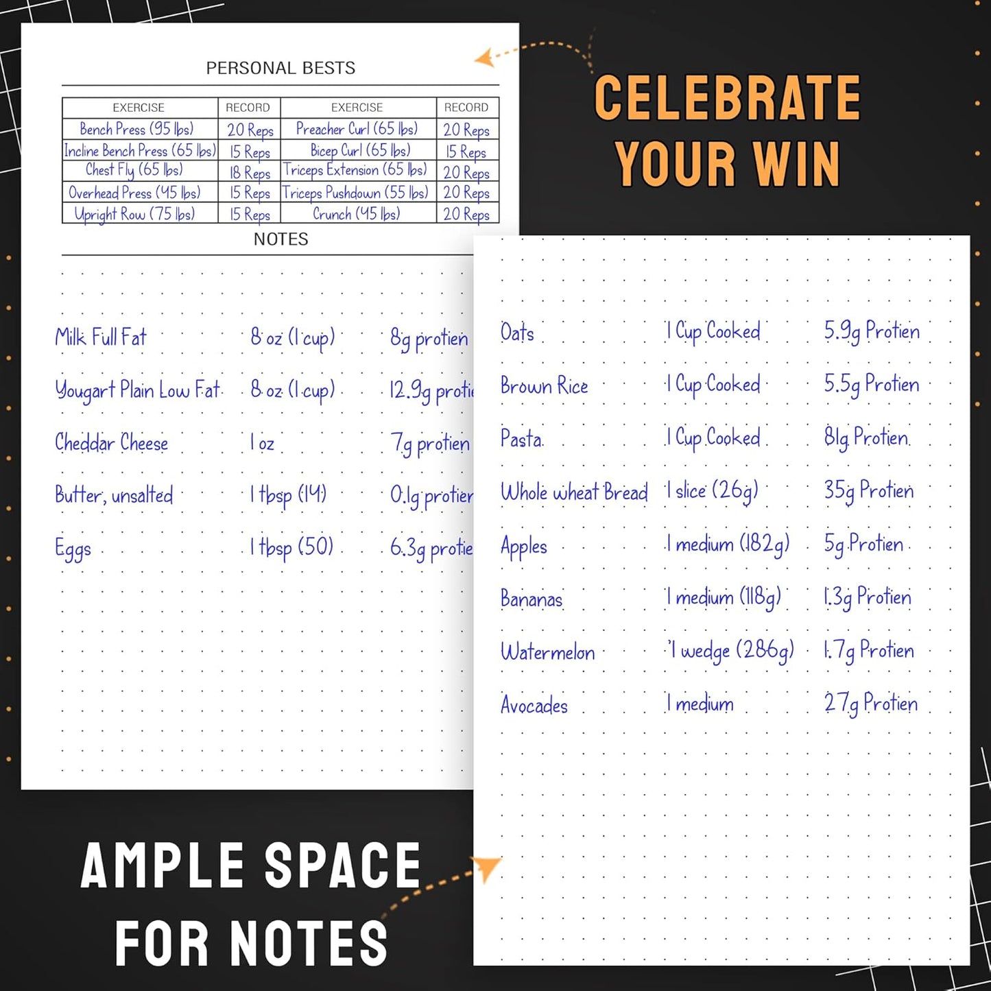 Nextnoid Hardcover Fitness Journal Workout Planner for Men & Women - A5(5.7" x 8.3") Sturdy Workout Log Book to Track Gym & Home Workouts