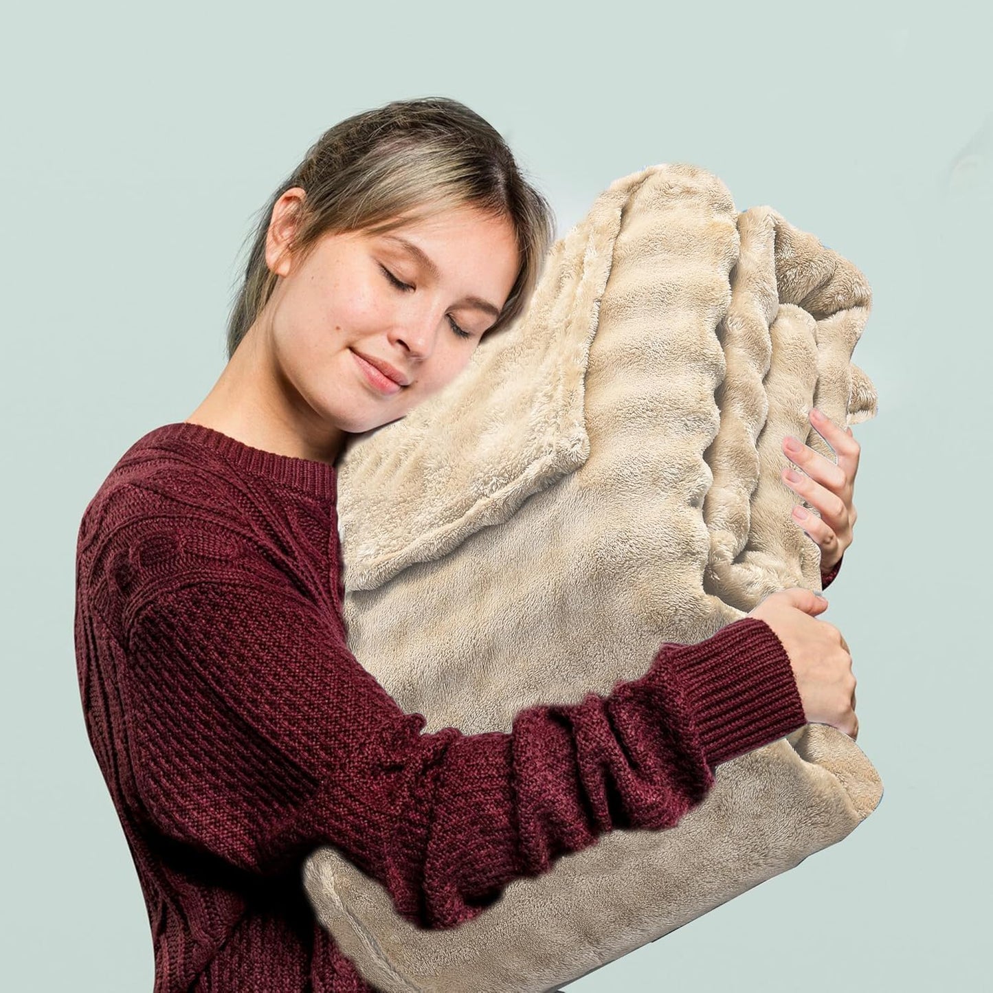 Soft Throw Blanket,Lightweight Blanket for Kids - for Bed, Sofa, Couch, Movie Night, Camping, and Travel - Plush Blanket Gifts for Parents and Grandparents,40x60 Inches(Khaki)