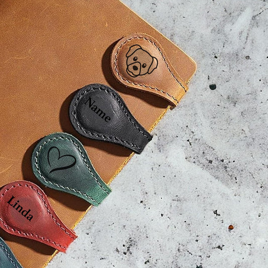 Leather Magnetic Bookmark, Personalized Leather Bookmark, Custom Leather Bookmark, Customized Magnet Bookmarks, Handmade, Reader gift, gift for him, gift for her
