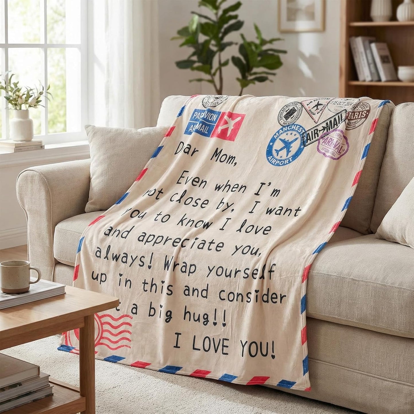 Throw Blankets Gifts for Mom from Daughter Son 50x60 Inch Soft Flannel Throw Blankets for for Mother's Day Christmas Valentines Day Birthday Anniversary for Bed Couch