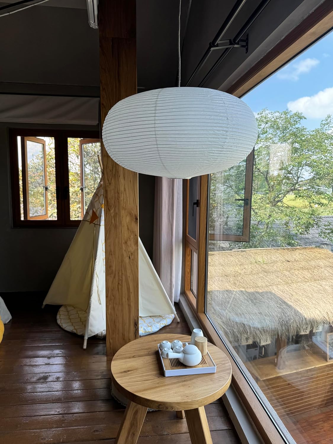 large White Oblate Pendant Lamp Shade 55.5cm(21.85in) Chinses lantern Home Decor Paper Ceiling Lampshade