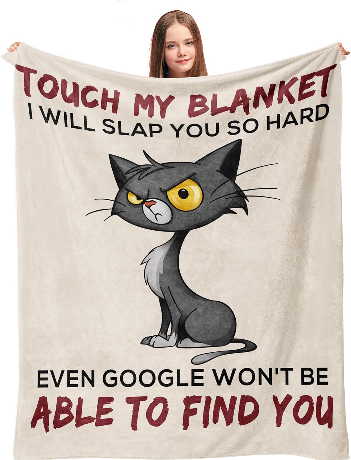 Gifts for Women, Funny Female Birthday Gifts for Women, Gift for Her, Mothers Day Christmas Cat Gift Blanket 50"x60"