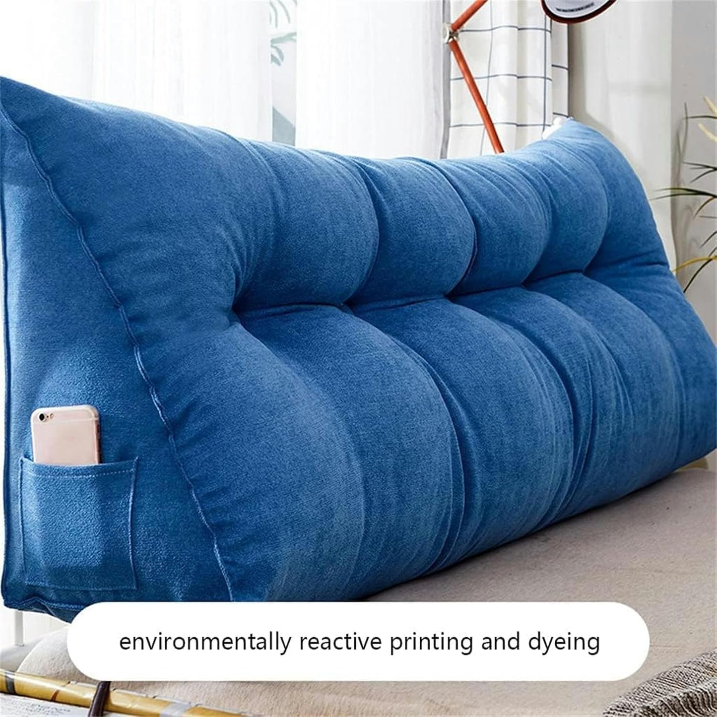 Soft Triangular Reading Bed Pillows, Large Bolster Headboard Back Support Lumbar Cushion Wedge Body Positioners Pillow Bed Rest Pillows(Dark Green,180 * 50 * 23cm)