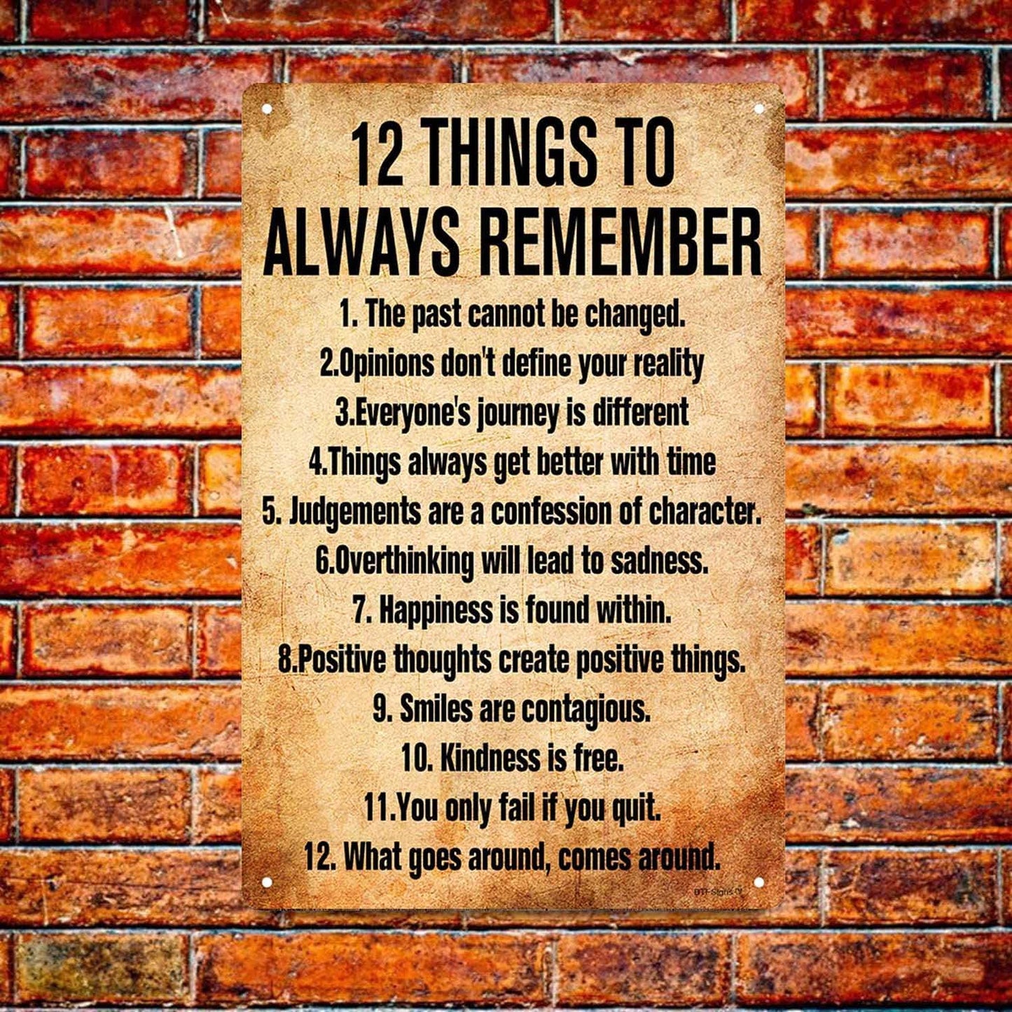 Motivate Sign 12 Things To Always Remember Sign Inspirational And Uplifting Wall Art Decoration 8x12 Inch
