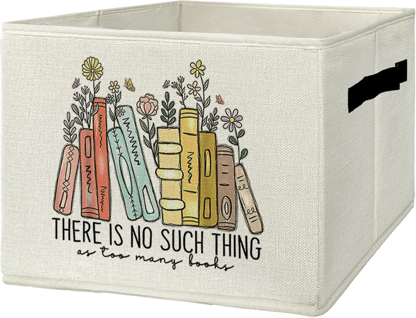 Book Lovers Gifts Storage Bins & Boxes with Handles, Bookish Gifts Foldable Basket for Organizing, Reader Gift Collapsible Storage Basket for Kids Bedroom Room Bathroom Clothes Toys Books