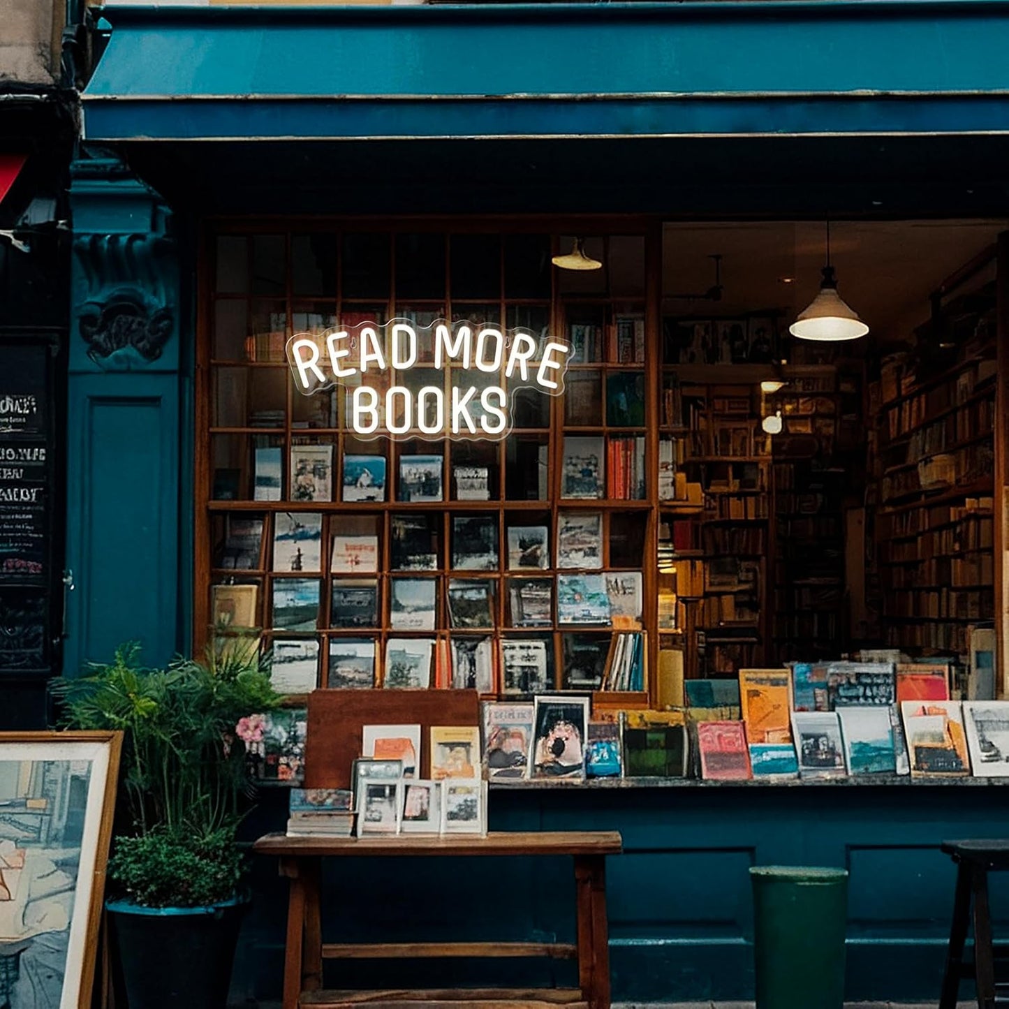 Read More Books Neon Sign Dimmable Book LED Light up Sign for Bedroom Bookstore Reading Room Library Museum Study Room Classroom Wall Decor USB Powered Kids Gifts (15"*6.3")