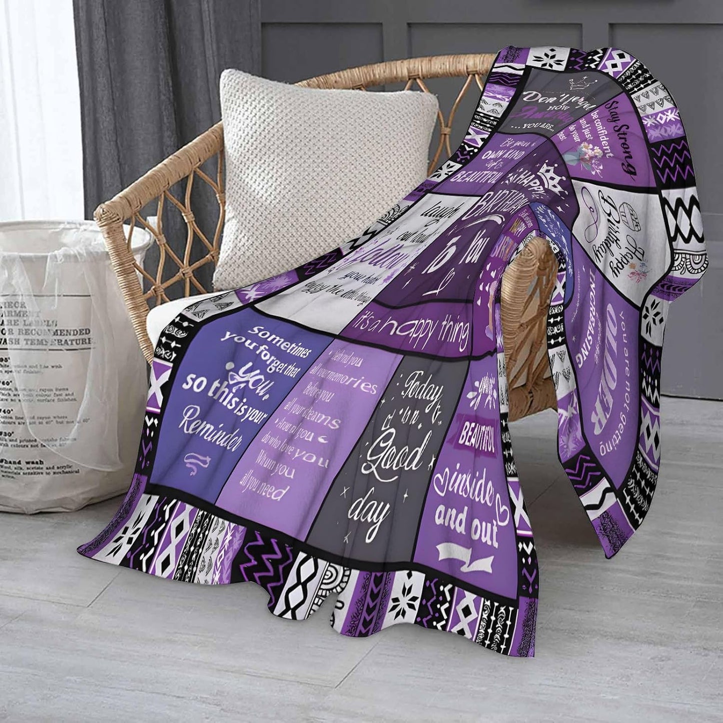 Happy Birthdays to You Blanket Funny Soft Throw Cozy Celebration Gift Blanket Birthday Present for Him or Her Party Décor Surprise Holiday