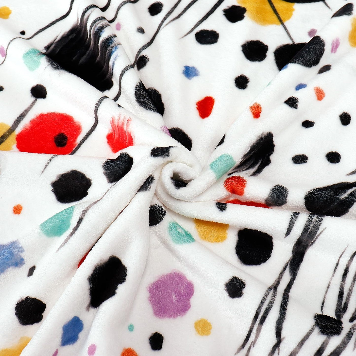 Cat Throw Blanket Colorful Spot Cats Blanket Cute Pet Cats Gift for Cat Lover Throw Blanket Flannel Fleece Cozy Fuzzy Plush Throw Blankets for Bed Chair Couch 50" X 60"