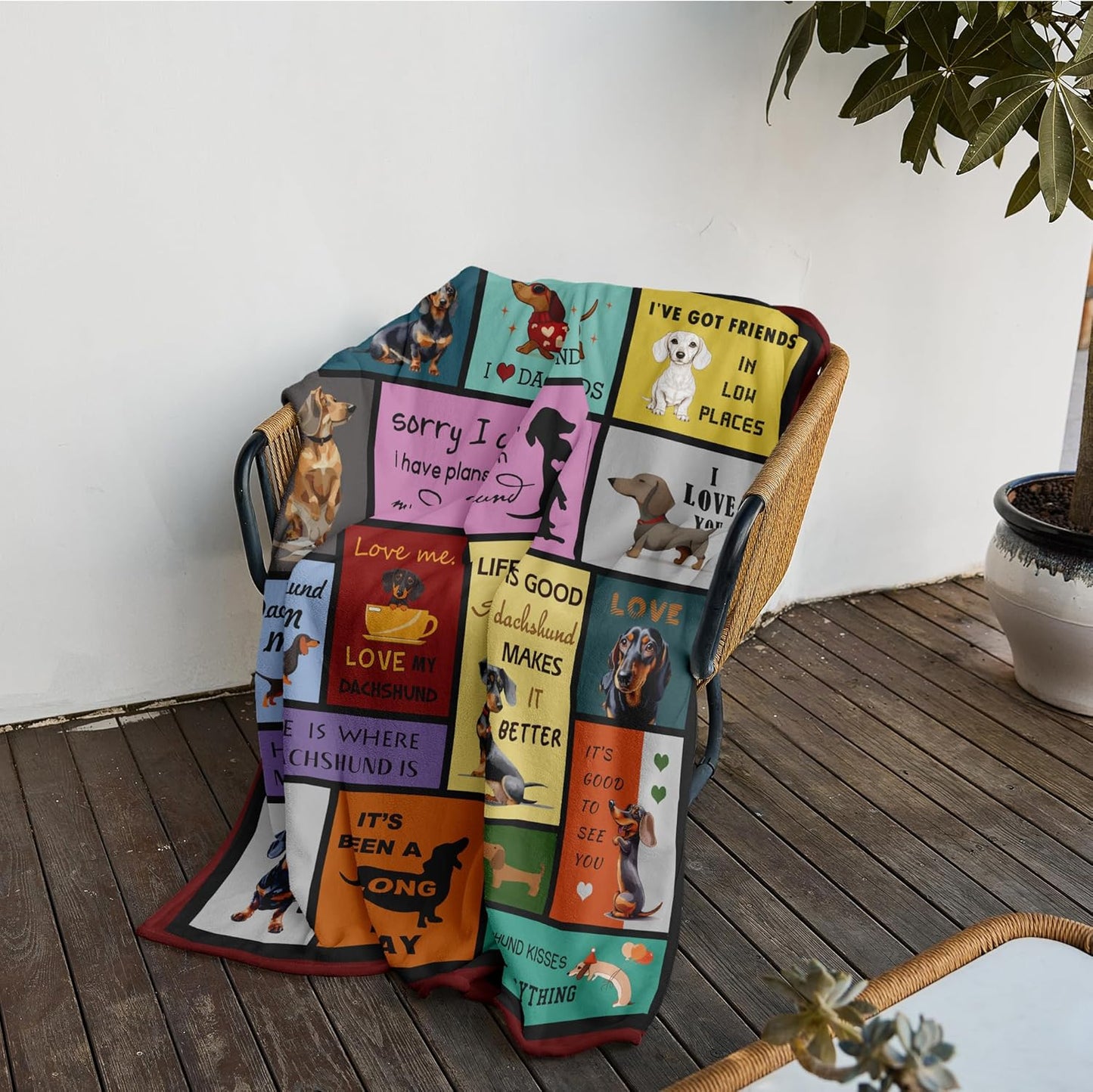 Christmas Dachshund Gifts, Dachshund Gifts for Women, Dachshund Blanket 50" X 60", Weiner Dog Gift for Women, Christmas Birthday Dachshund Lovers Gifts, Weiner Decor Throw