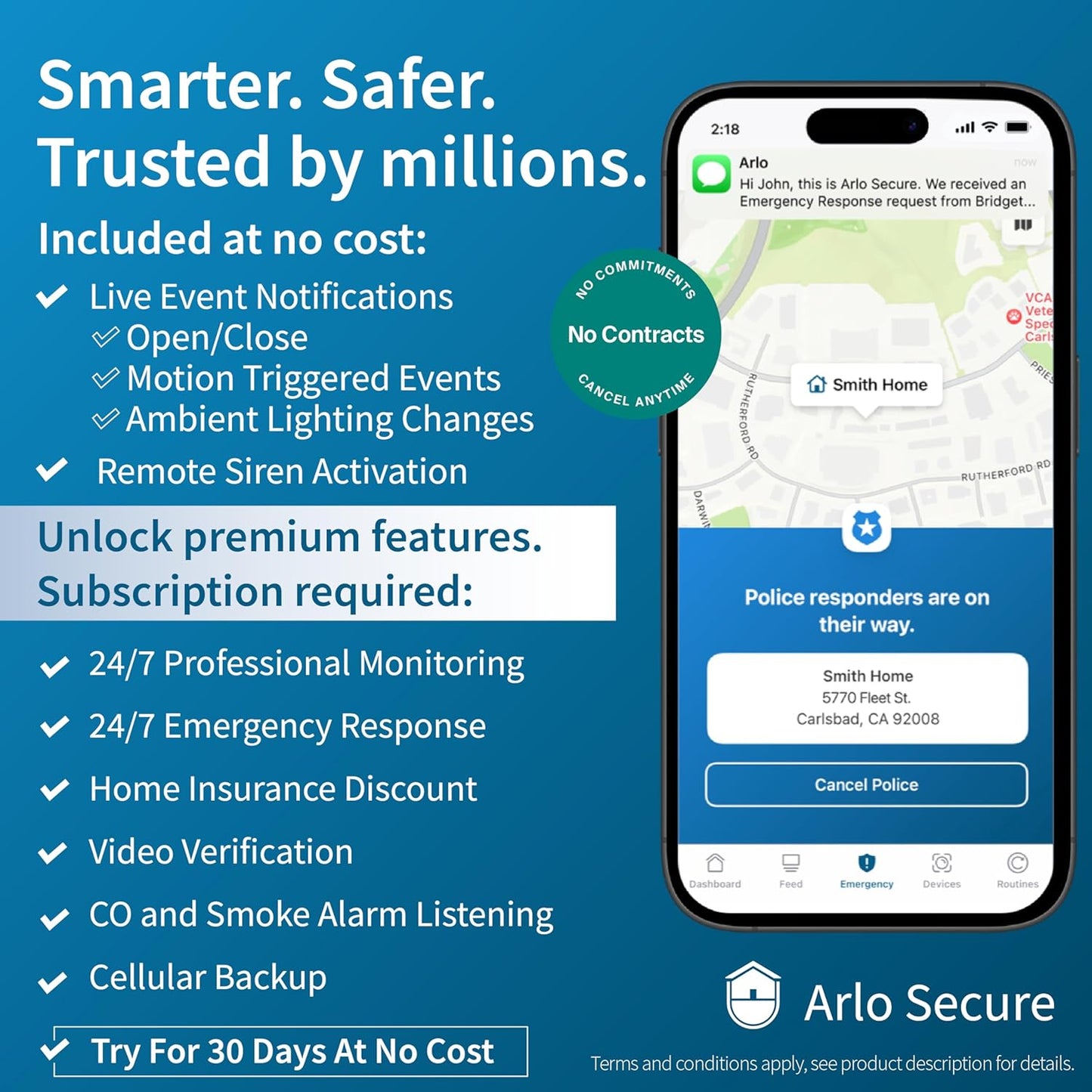 Arlo Home Security System - Alarm System with Wired Keypad Sensor Hub, 5 8-in-1 Sensors & Yard Sign - No Contract Required - DIY Installation - White, SS1501