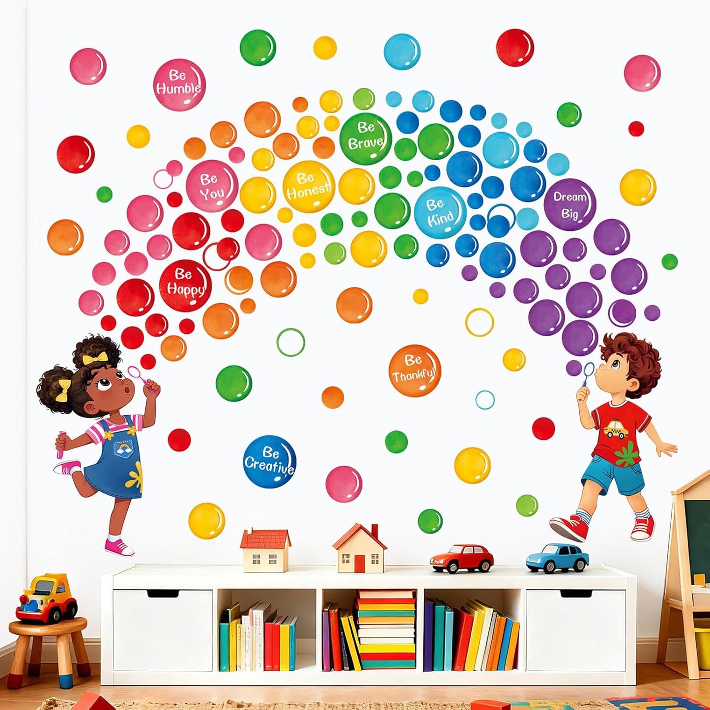 decalmile Reading Corner Colorful Bubble Wall Stickers Inspirational Motivational Quotes Wall Decals Kids Playroom School Library Classroom Home Decor