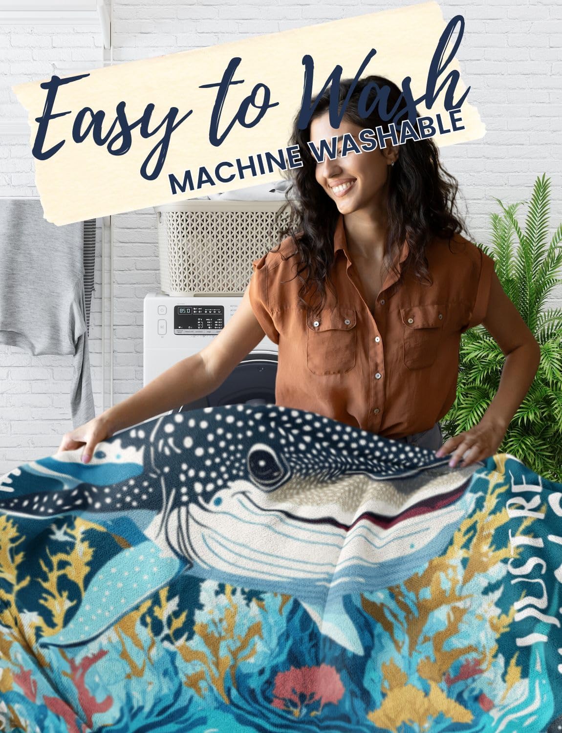 Whale Shark Blanket - Soft Throw 50"x65" - Gifts for Shark Lovers, Girls, Women, Besties - Whale Sharks Are My Spirit Animals