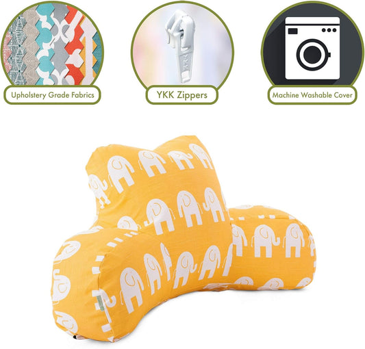 Majestic Home Goods Ellie Reading Pillow, Yellow