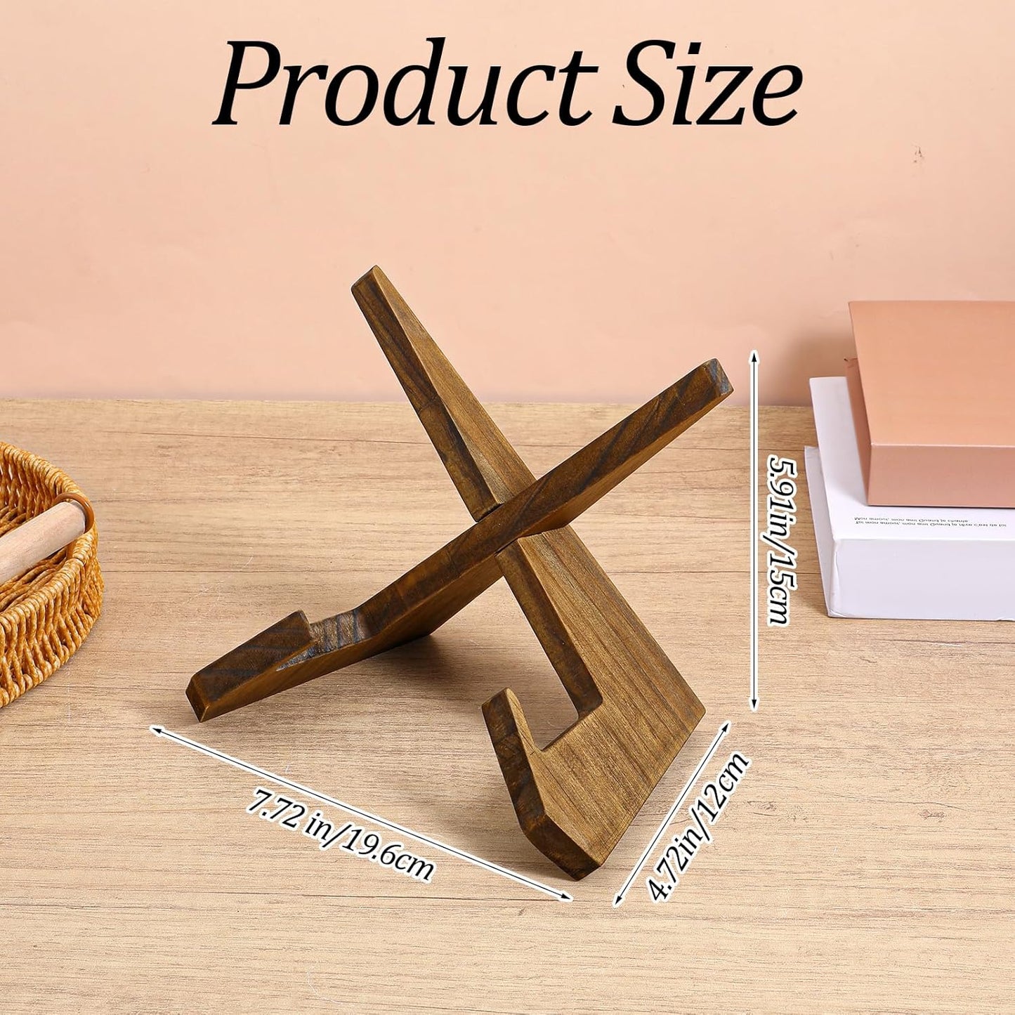 Bremorou Record Display Stand Plate Stand for Display Wooden Displays Vinyl Holder Stands Picture Frame Holder Cookbook Stands Recipe Book Holders Decorative Table Top Easels Record Lover Gifts