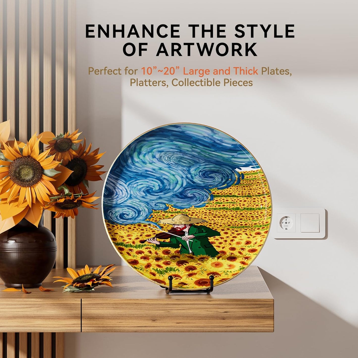 3 Pack10 Inch Large Plate Stands/Holder for Display, Metal Small Easels Picture Stand for Book, Platter, Plaque, Photo Frame, Table top Art
