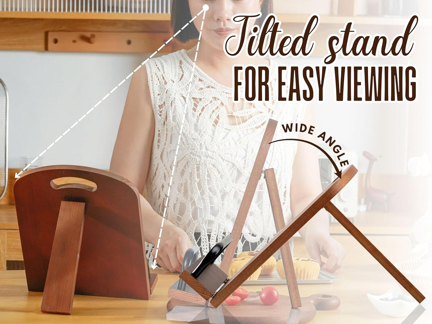 InnoBeta Cookie Gifts for Bakers, Cookbook Stand for Kitchen Counter, Perfect Gifts for Cookie Lovers on Birthday, Adjustable Tablet Recipe Book Holder, Unique Baking & Home Decor