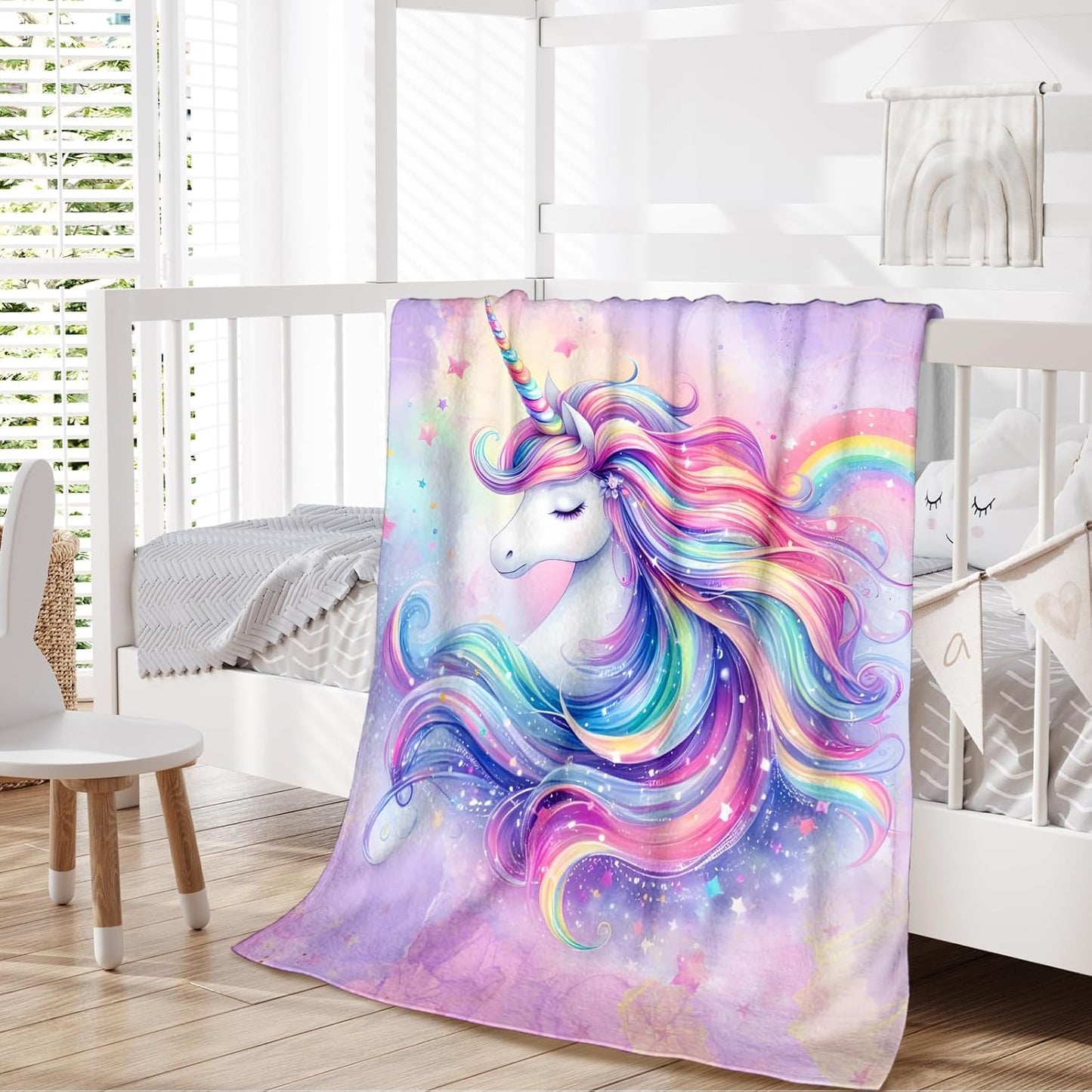 Girls Blanket for Kids Age 8-10, Unicorn Gift, 50 x 40 Inches Flannel Throw for Girls Teen, for Unicorn Lovers, Ultra Soft Cozy Throw Blanket for Bed Couch Sofa Living Room Camping