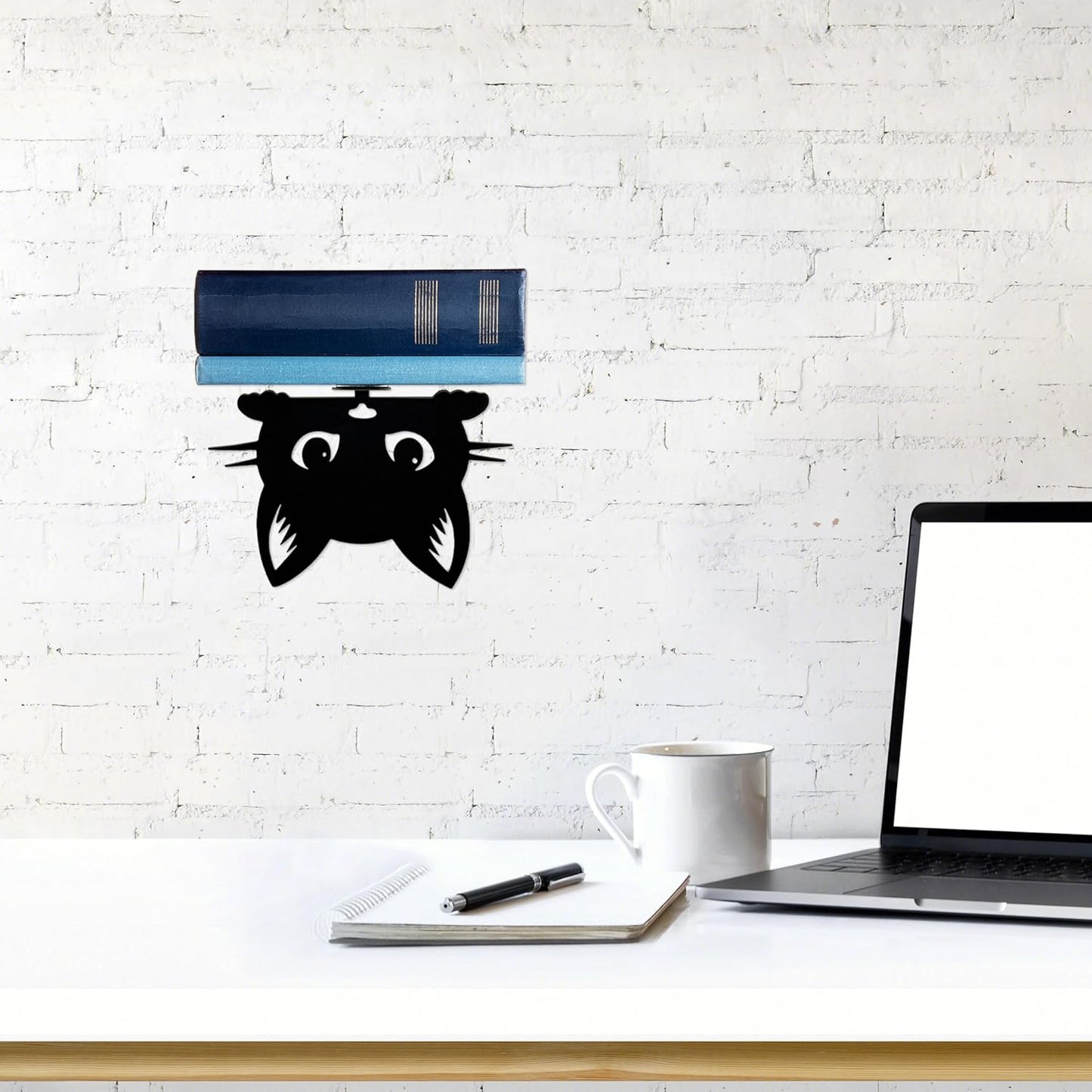 Metal Cat Floating Book Shelves for Wall, Creative Cat Book Decor, Invisible Bookshelf Wall Mounted, Unique Gifts for Cat Lovers