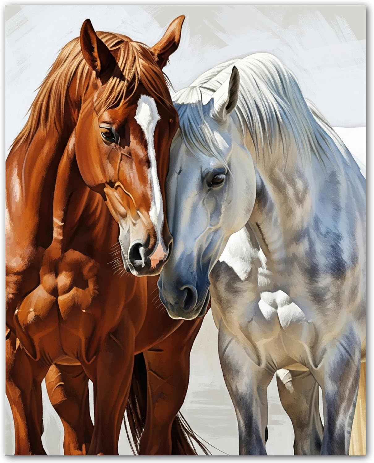 ZUKIY Grace and Strength in Motion - Horse Poster Wall Art for Bedroom Living Room Office Decor - Inspirational Equestrian Print with Rustic Charm - 8x10 Unframed