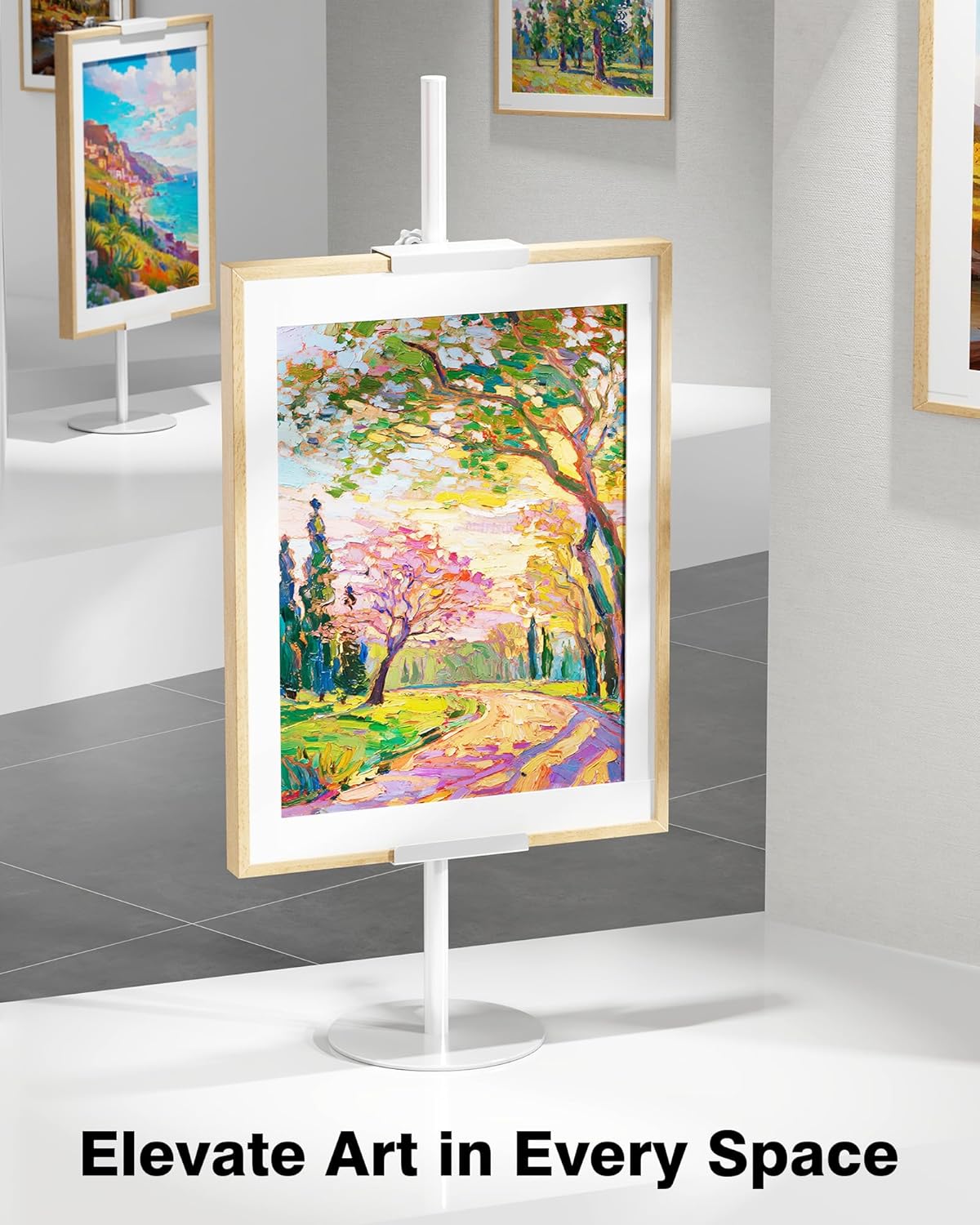 Adjustable Tabletop Easel Stand 29" H Picture Easels for Display with Extension Screws for Thin or Thick Metal Picture Frame Holder Stand Table for Picture, Artwork, Photos,Signs (White)