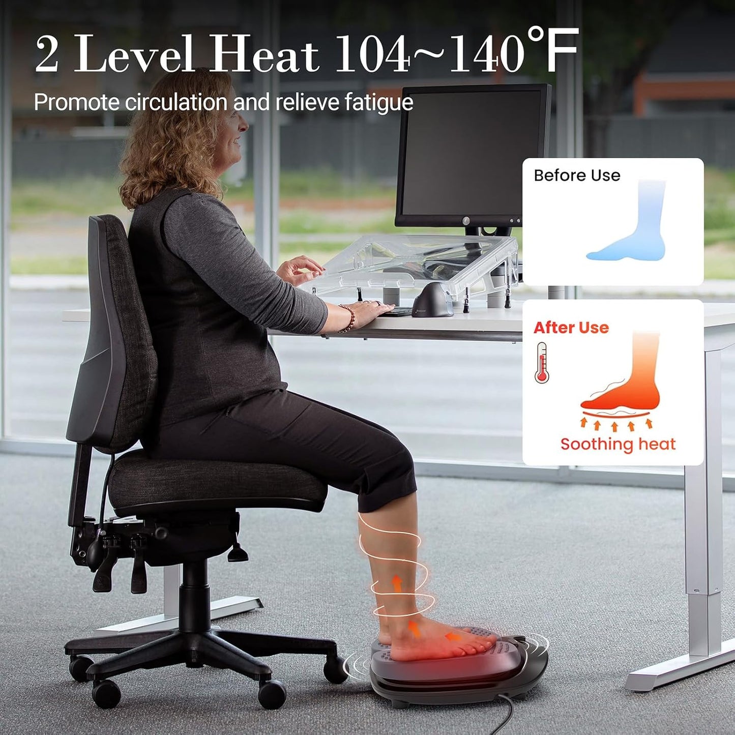 Foot Massager for Neuropathy FSA Eligible HSA, Adjustable Vibration Foot Massager with Heat & Remote Control, Electric Feet Massager for Legs Circulation, Plantar Fasciitis Pain, Stress Relief
