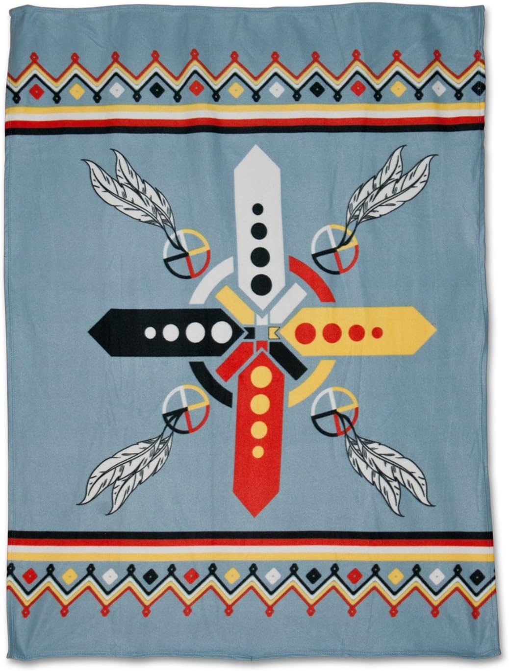 Native American Style Fleece Blanket - Four Directions