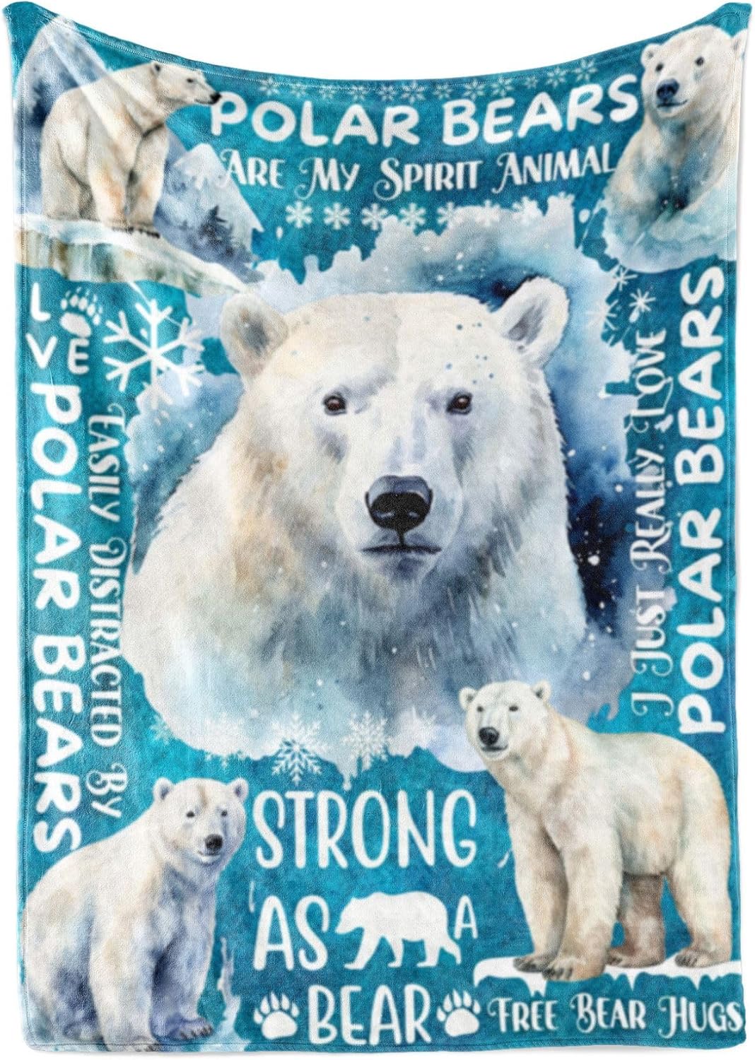 Polar Bear Gifts for Women, Polar Bear are My Spirit Animal, Throw Blanket for Bed, Couch, Gifts for Women, Girls, 50x65 Inches