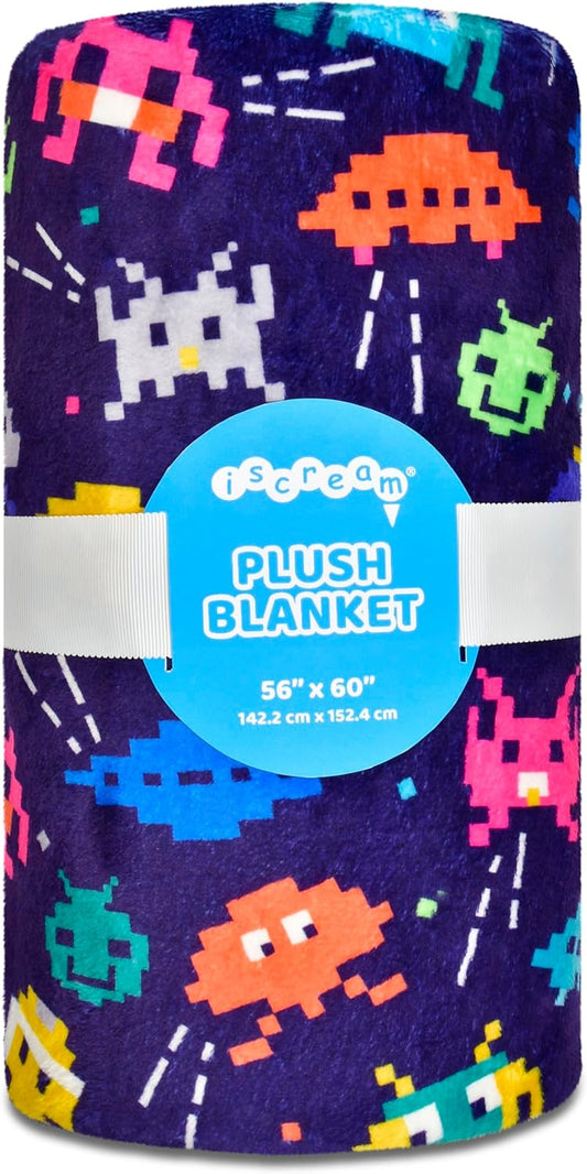 iscream Premium Silky Plush 56" x 60" Cool Print Fleece Throw Blanket - Space Gamer