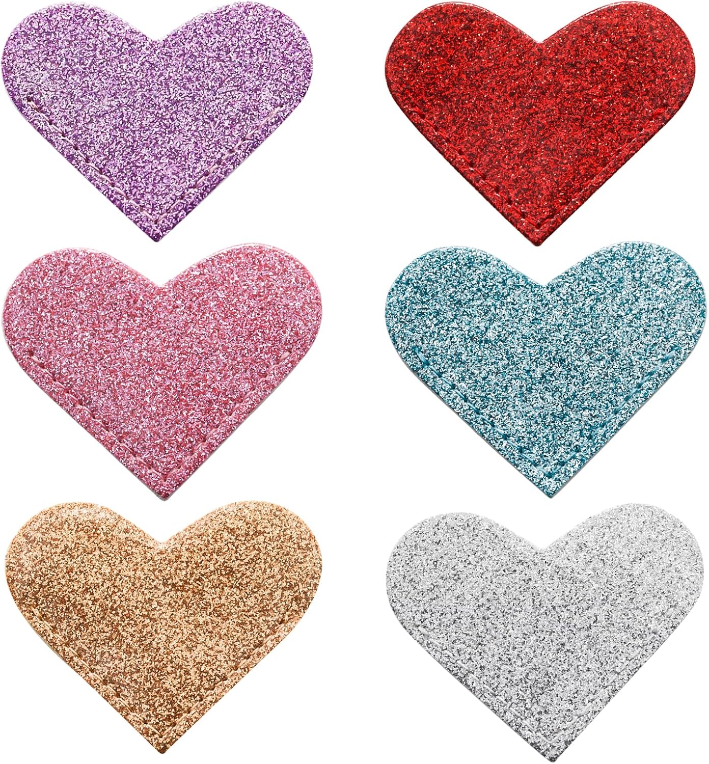 Pine & Linen 6 Pcs Cute Leather Heart Bookmarks, Glittering Double-Sided Bookmarks Cute Corner Book Accessories, Reading Gifts for Book Lovers/Students