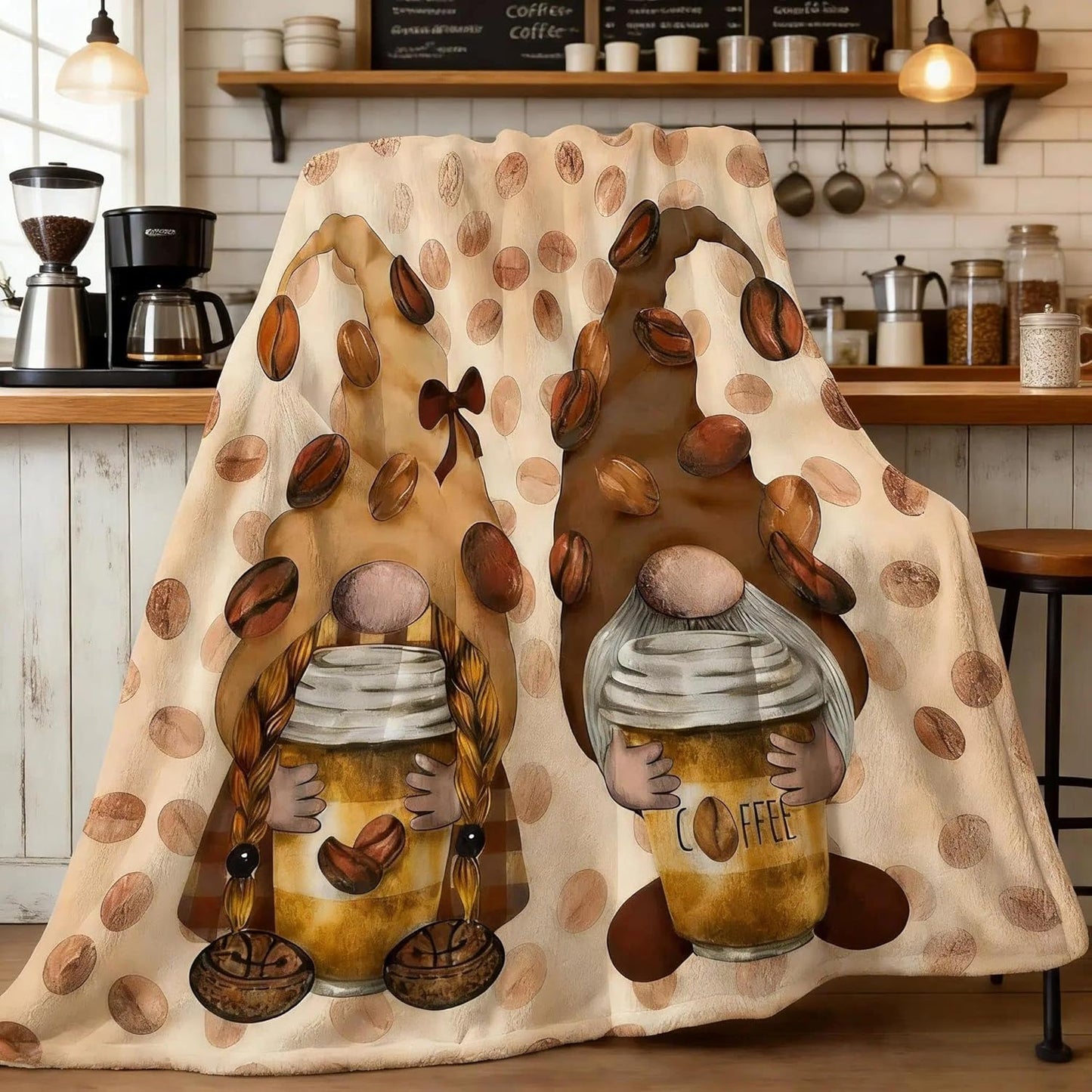 Gnome Blanket - Gnome Gifts for Women, Soft Fuzzy Fall Throw Blanket for Couch, Sofa, Coffee Gnome Blankets and Throws for Mom, Adults, Women, Girls, 50''x60''