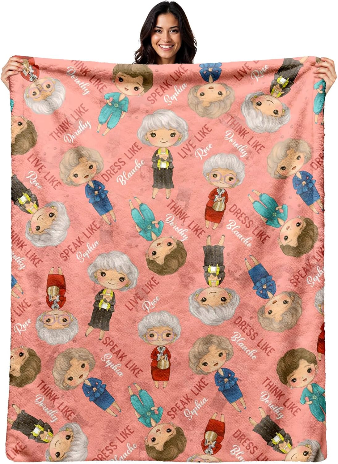 Gift for Women,Cute Inspirational Blanket 50x60 Inch,Encouragement Throw for Women, Soft Cozy Blanket with Positive Life Messages,Gifts for Bestie, Friends,Pink