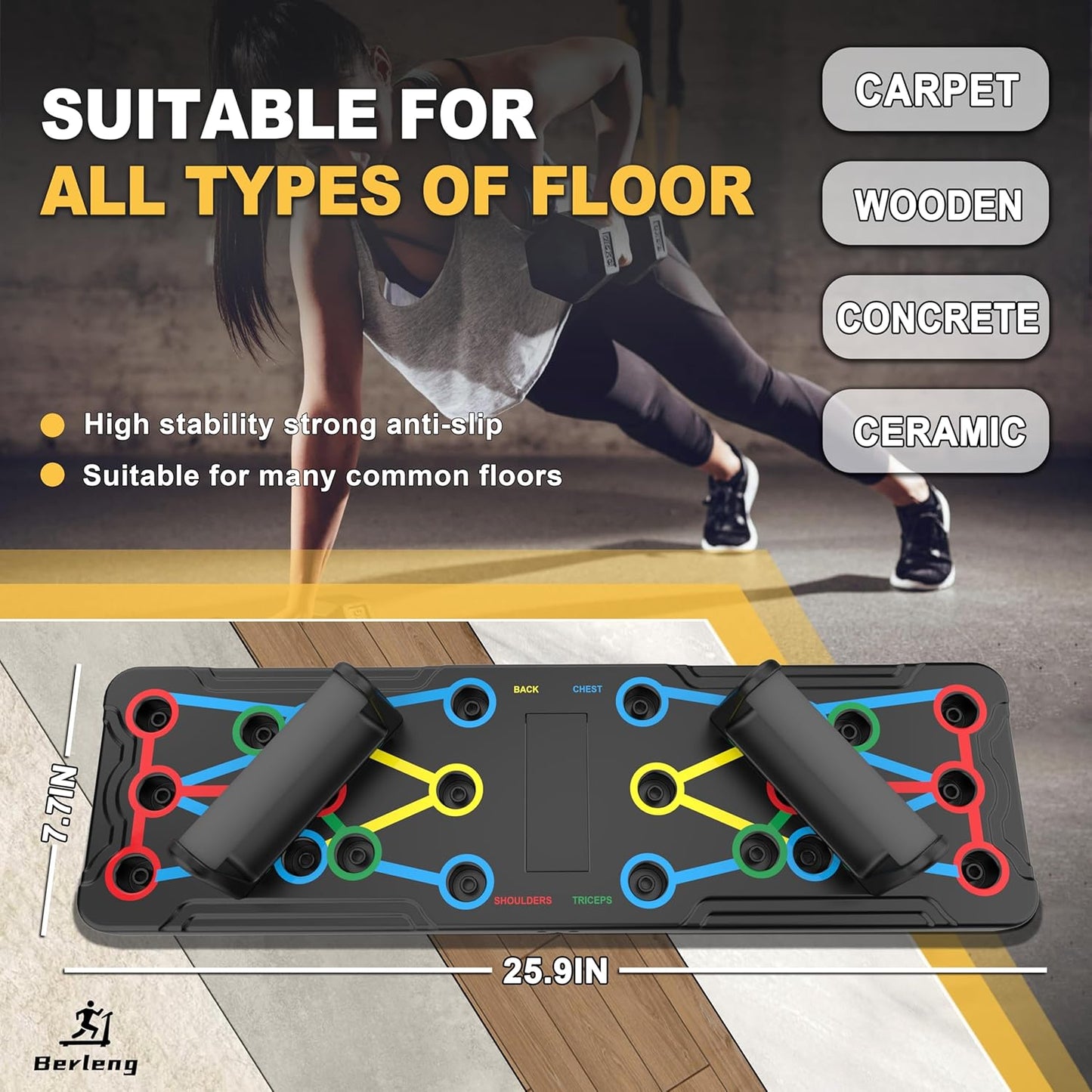 IUT Solid Push Up Board 15 in 1 Home Workout Equipment Multi-Functional Pushup Stands System Fitness Floor Chest Muscle Exercise Professional Equipment Burn Fat