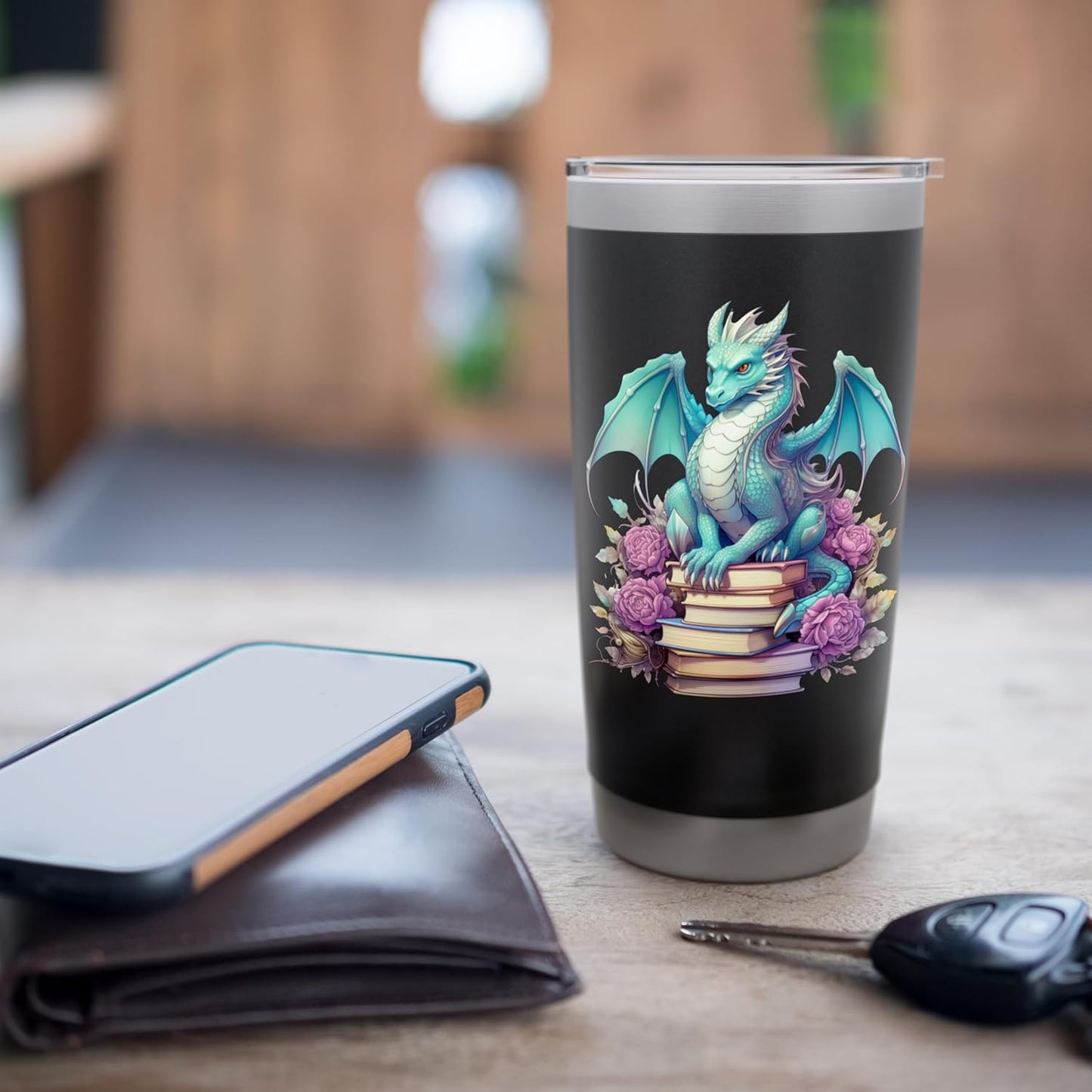 Book Dragon Bookish Dragon Book Worm Dragons & Books Reading Stainless Steel Insulated Tumbler