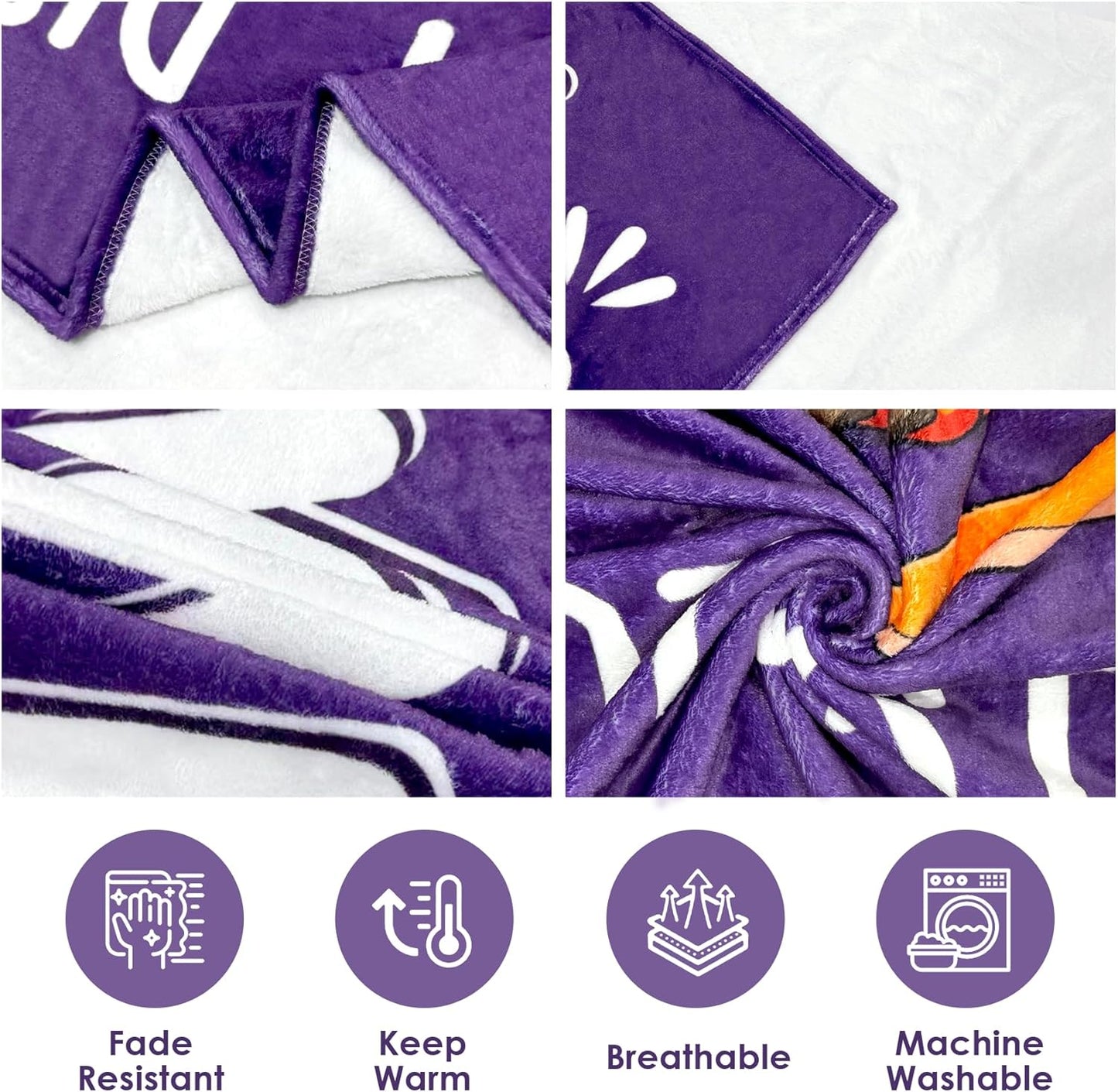 Funny Birthday Gifts for Mom from Daughter Son, Mom is Charging Blanket, Valentines for New Moms, Soft Flannel Throw Blanket for Napping Couch Travel, 50x60(Purple)