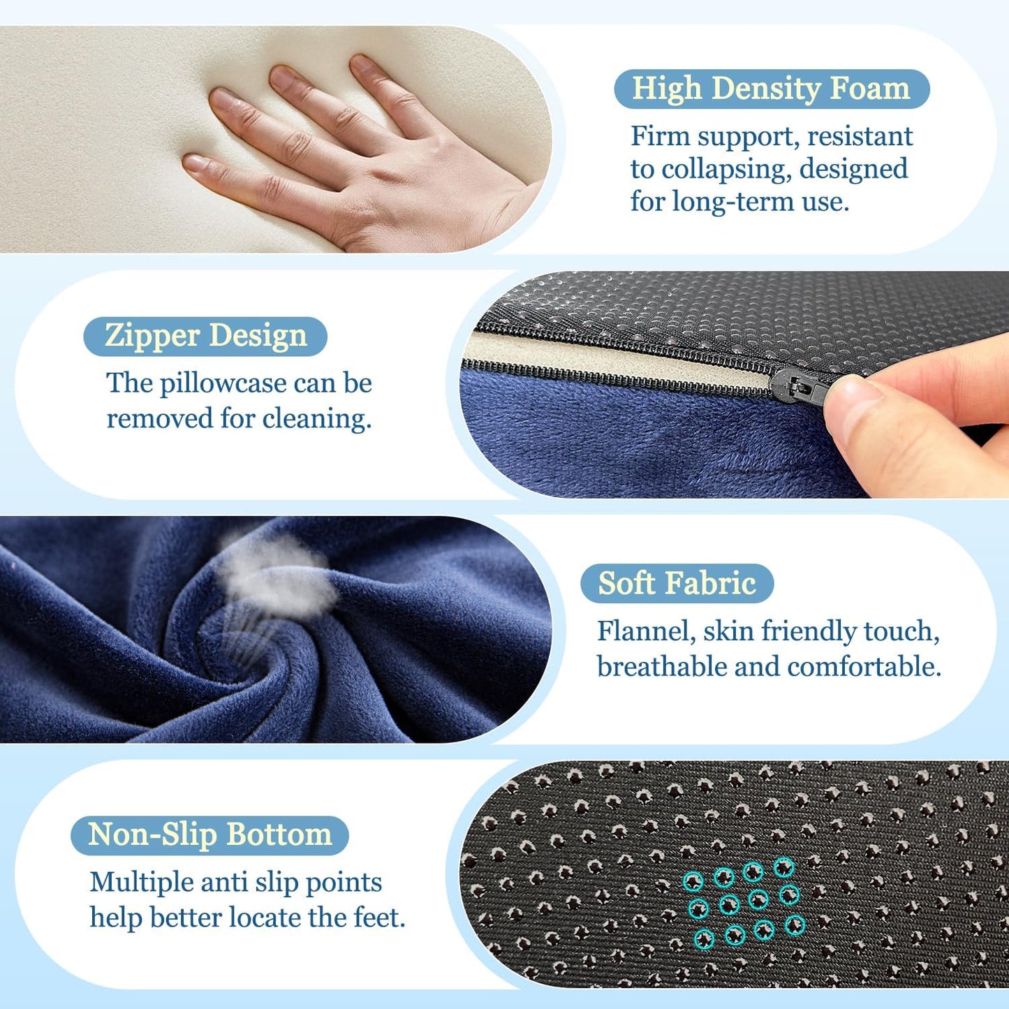 Knee Replacement Pillow Post Surgery, Knee Surgery Recovery Aids, Foot Support Extension, Blood Circulation Swelling Reduction Elevation Wedge Equipment - MCL, Acl, Hip (Dual-Use)