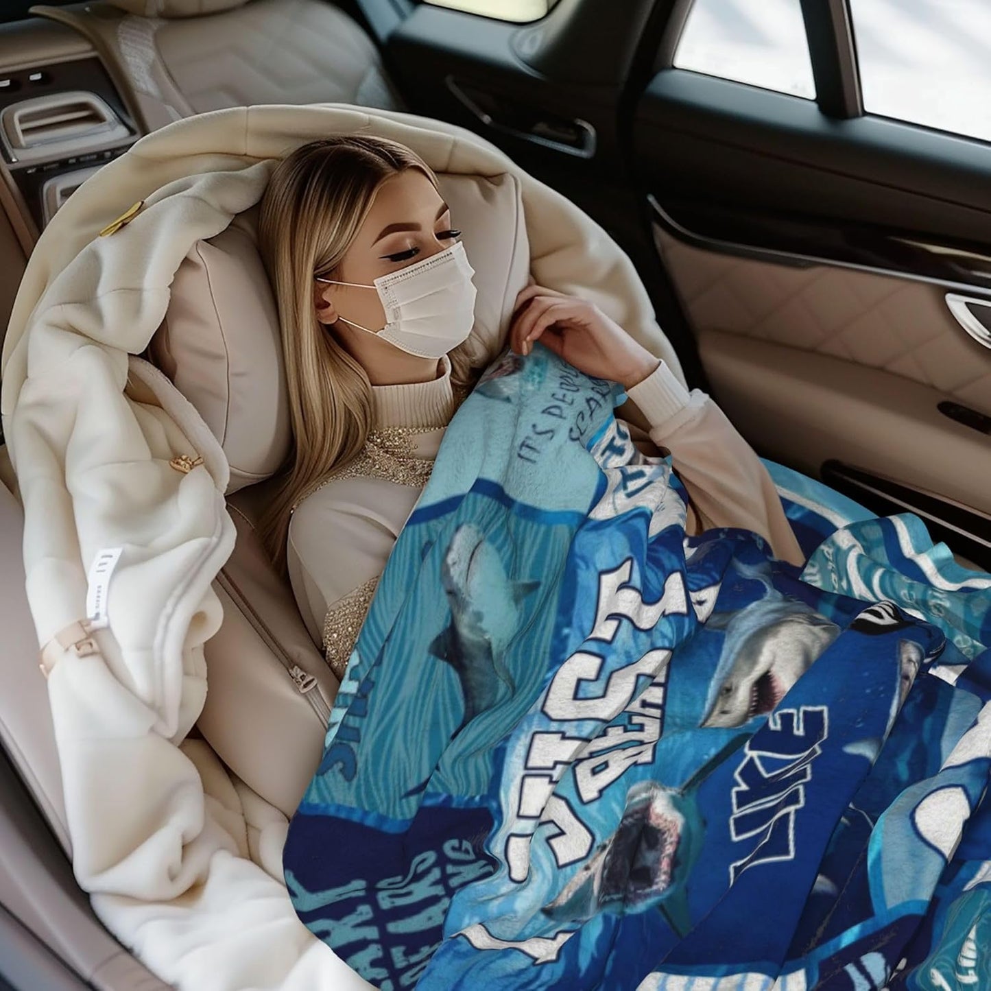 Shark Throw Blanket, Soft Flannel Throw Blanket for Couch, Bed, Travel, Living Room & Home Decor, Cozy Lightweight Warm Fluffy Fuzzy Blankets for Adults Women Girls (Shark, 60"x50")