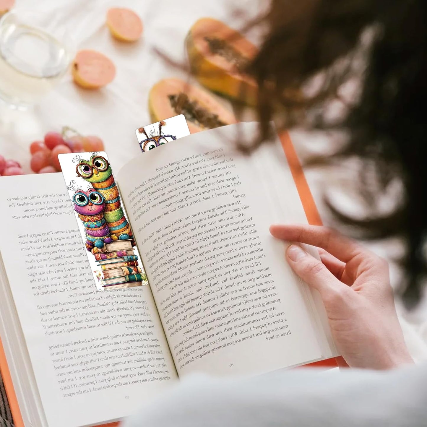 100 Pcs Cute Bookworm Bookmarks, Funny Insect Book Marks for Reading Students, Paper Bookmark Bulk, Christmas Birthday Gifts for Readers Book Lovers