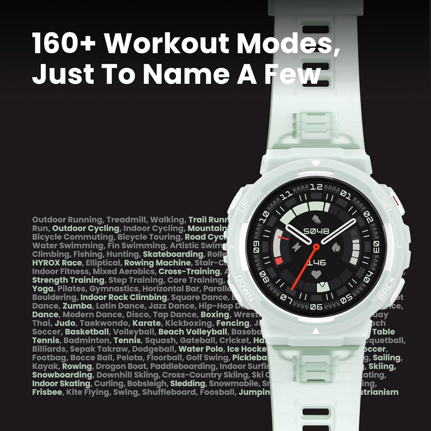 Amazfit Active Edge Smart Watch 46 mm, Rugged Fitness Watch, GPS, AI Health Coach, 16-Day Battery, 130+ Sports Modes, Activity Trackers and Smartwatches Android and iPhone Compatible, Lava Black