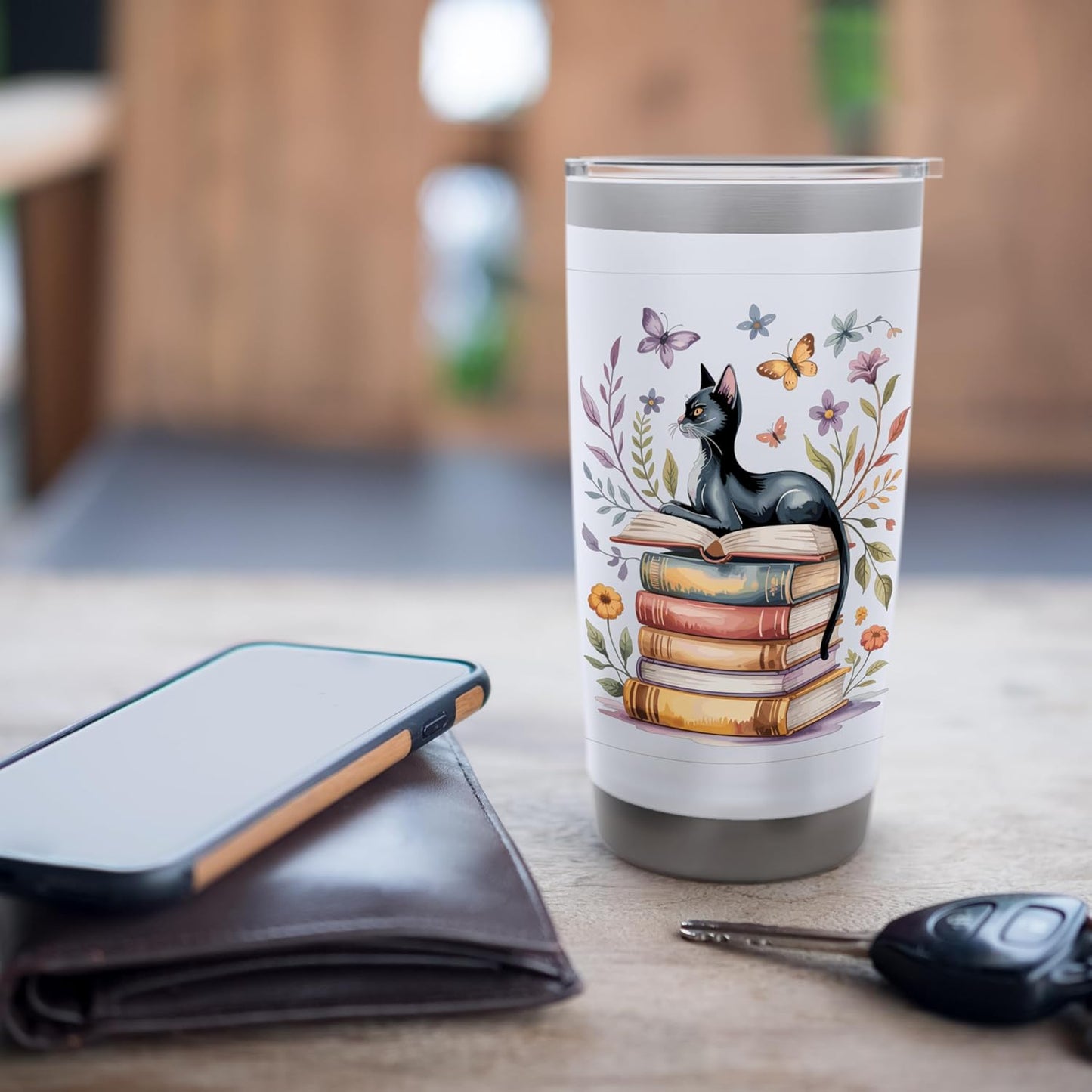 Just One More Chapter Reading Dark Romance Cat Book Lover Stainless Steel Insulated Tumbler