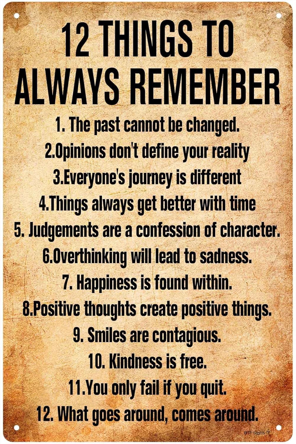 Motivate Sign 12 Things To Always Remember Sign Inspirational And Uplifting Wall Art Decoration 8x12 Inch