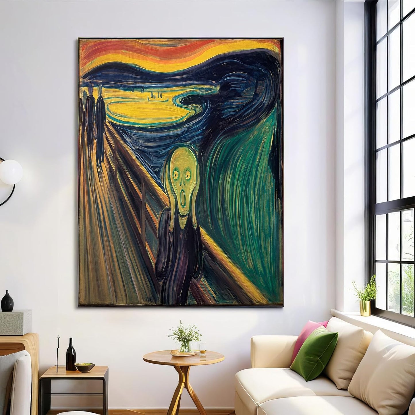 GDJSMIN Abstract Design Wall Art, Character Face With Fear Expression Poster for Reading Room Living Room Decor 24 x 36 inch Unframed