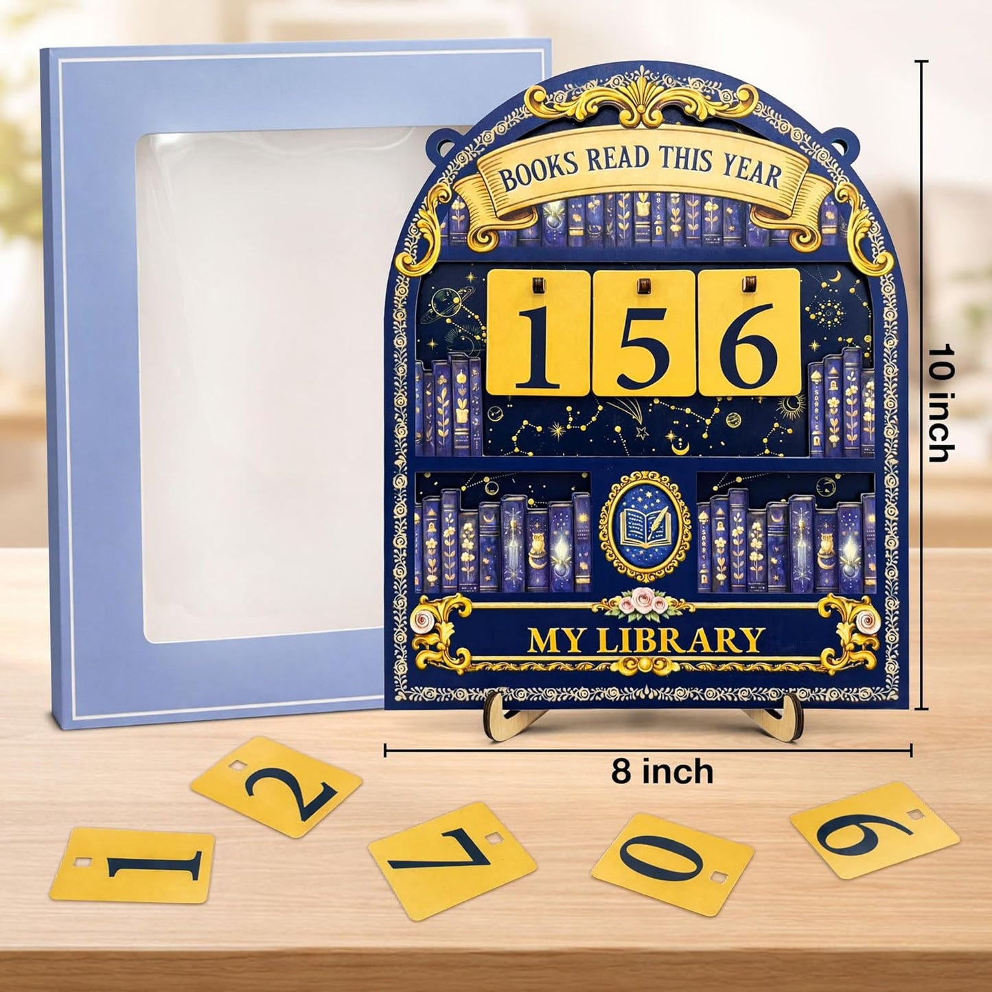 Books Read This Year Counter Sign Bookish Gifts for Men Women - Reading Tracker Ornament Bookshelf Decor - Book Lover Gifts for Readers Bookworms