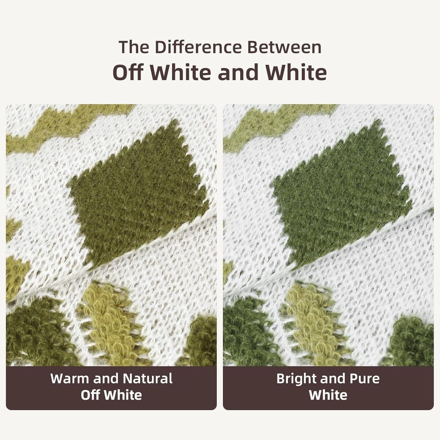 Boho Knit Throw Blanket – 51"x67" Cozy & Lightweight (2.09lb) ，Southwestern，Tassel， Perfect for Sofa, Camping & WFH ，Stylish Home Decor, Machine Washable & Gift (Green, Embroidery)
