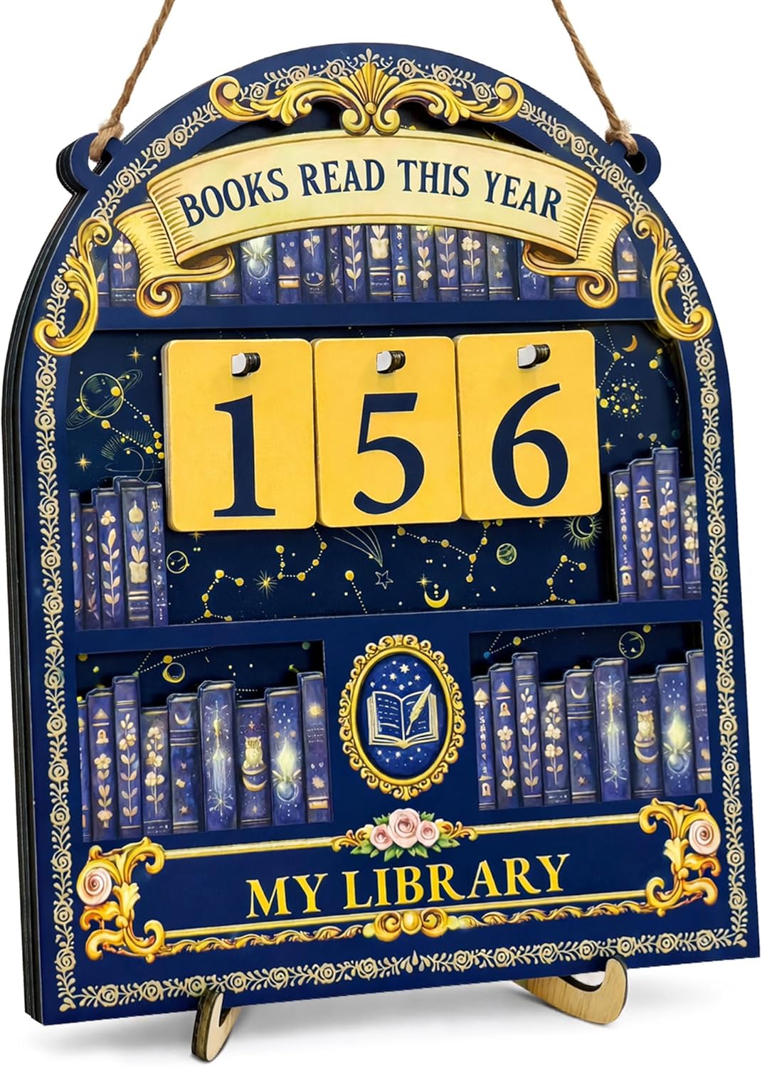 Books Read This Year Counter Sign Bookish Gifts for Men Women - Reading Tracker Ornament Bookshelf Decor - Book Lover Gifts for Readers Bookworms