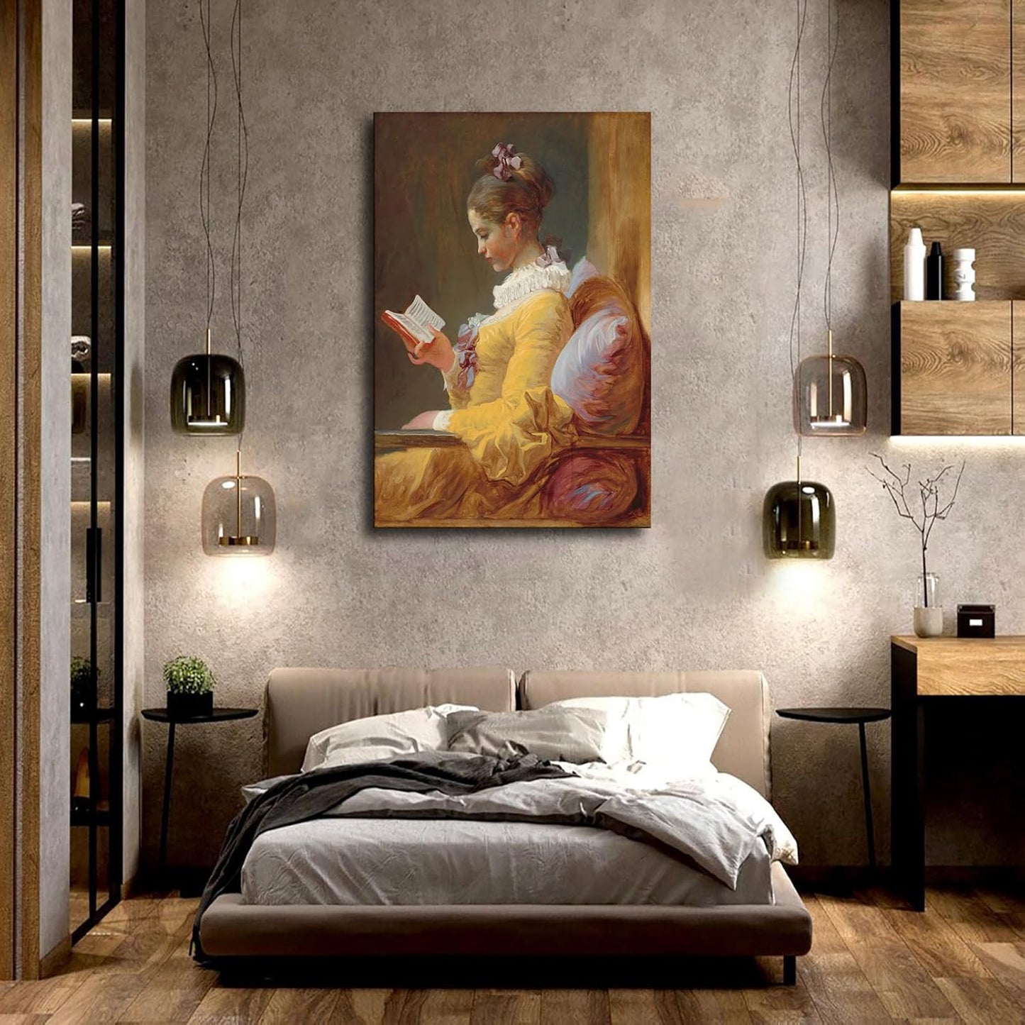 Jean Honore Fragonard- Young Girl Reading - World Classic Art Reproduction Poster Canvas Image Printing Wall Art Decor Aesthetics Living Room Bedroom Home Background Famous Paintings Printmaking (08x12inch-Unframed)