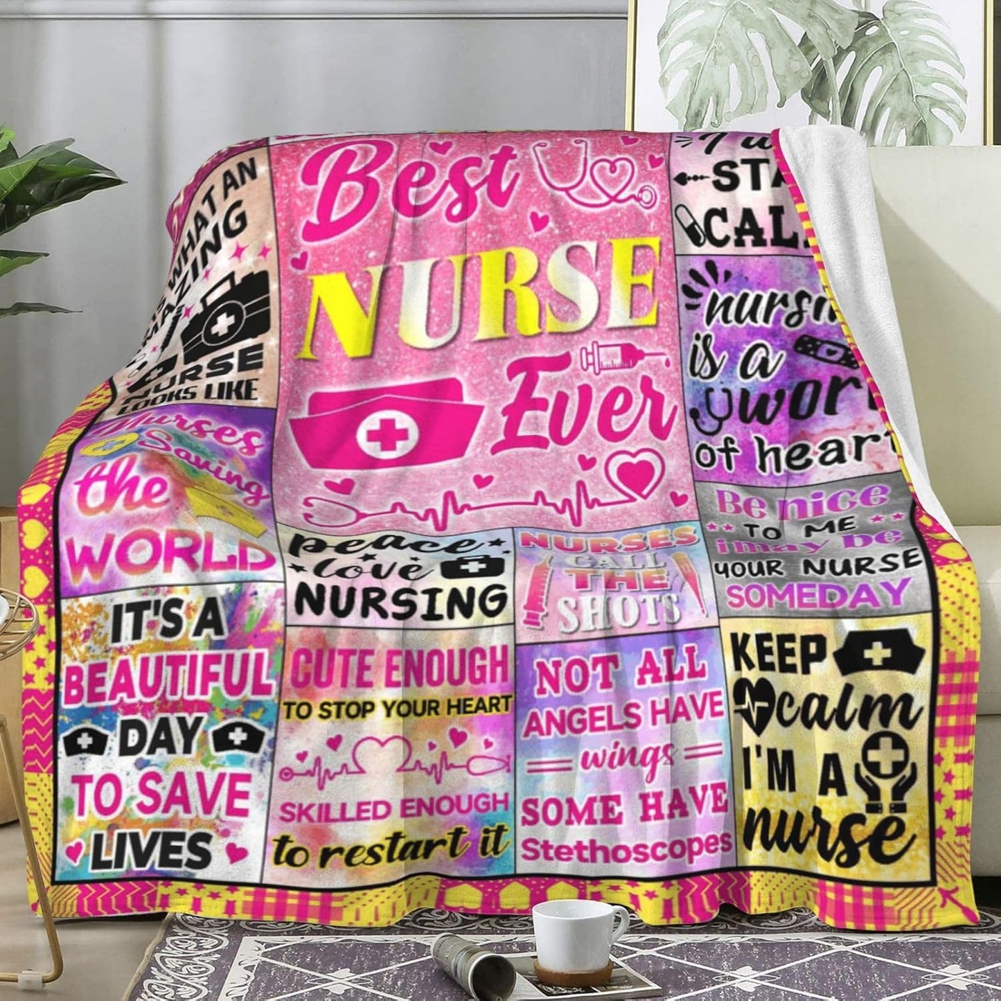 Nurse Gifts for Women Soft Cozy Nurse Blanket Nurses Appreciation Gifts, LPN RN Nurses Week/Day Gift for Nursing, Nursing School Graduate Birthday 50"X40"