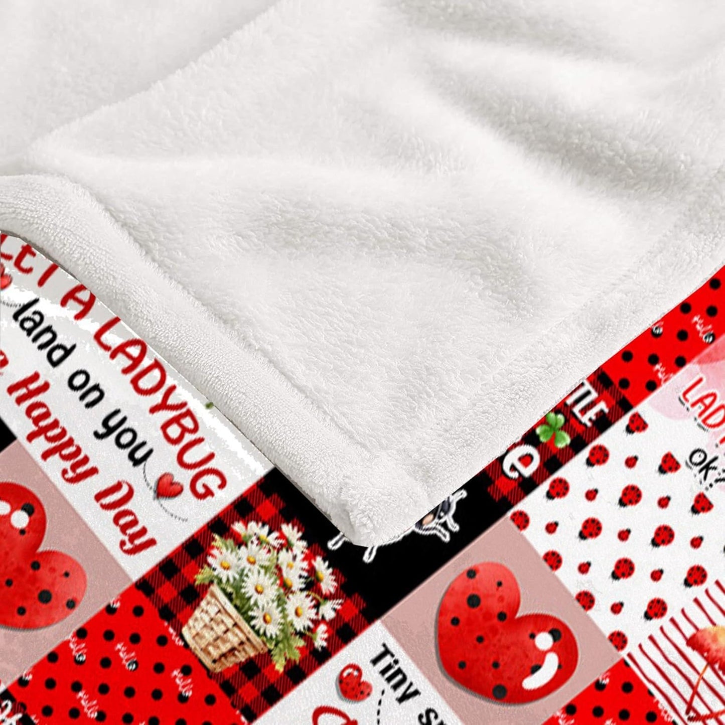 Ladybug Blanket for Girls,Ladybugs Gifts for Women Girl,Soft Plush Ladybugs Throw Blankets,Ladybug Stuff Decoration,Lightweight Flannel Quilt, 50 x 60 for Teens Boys Girls